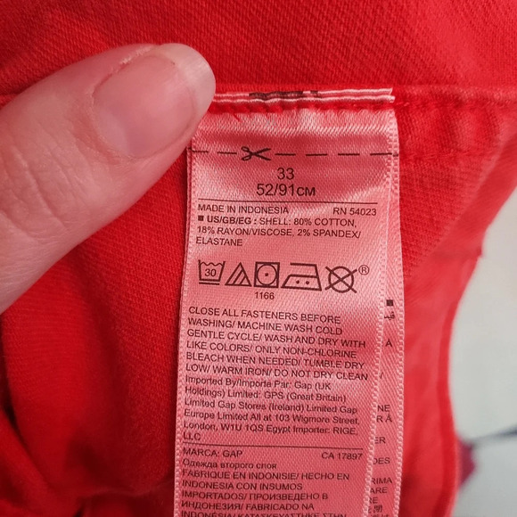 Gap Denim - Red Front Patch Pocket Denim Skirt Size 33/16 - Picture 9 of 9